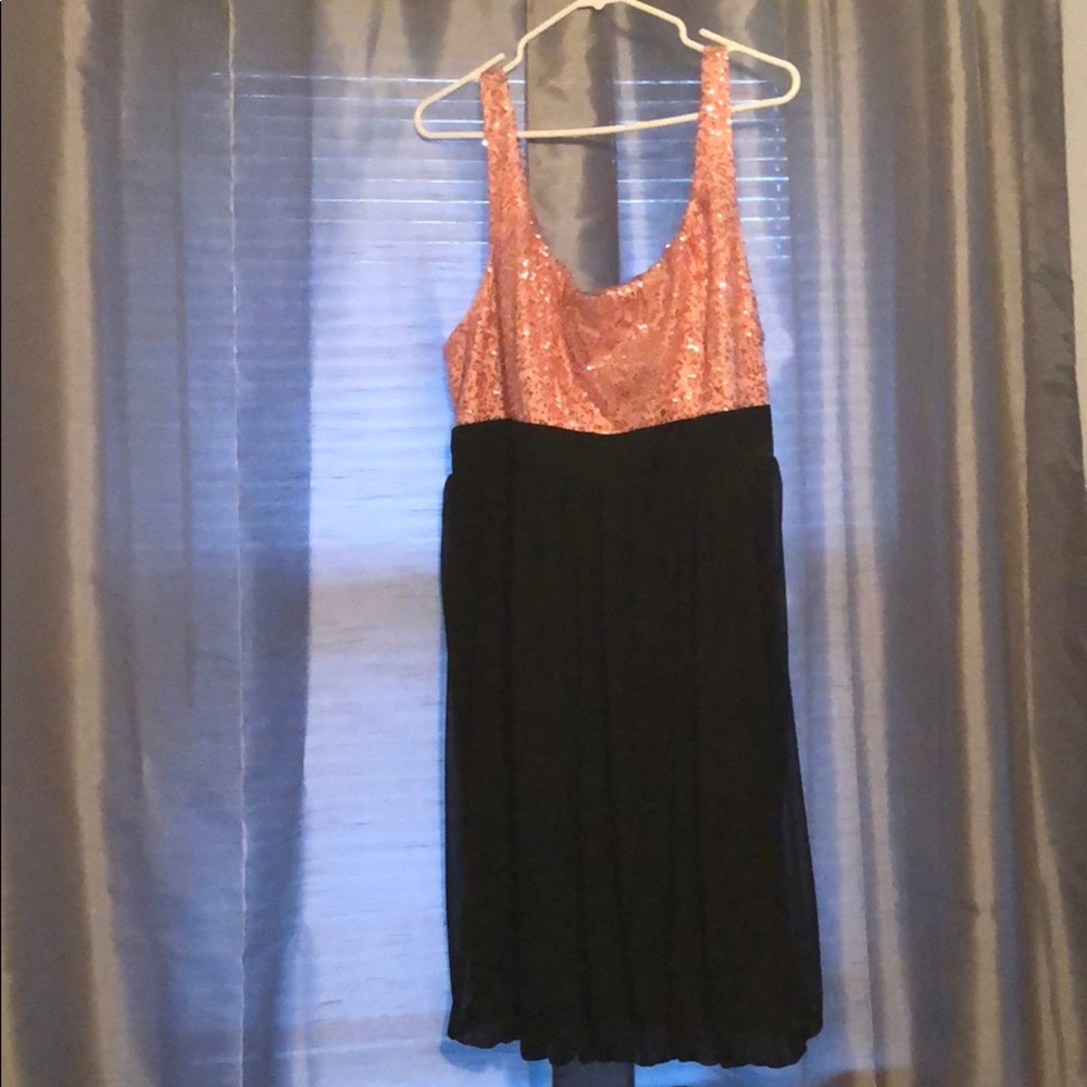 Pink & Black Sequin Dress